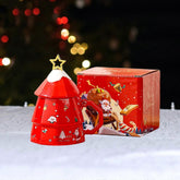 Christmas Tree Star Coffee Mug | Ceramic Cup | Christmas Tree Cup