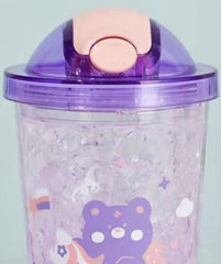 TEMSON Double Wall Cartoon Printed Sipper with Straw