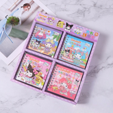 Kuromi Square Wire Loop Book - 10x10cm, 18 Sheets, - Cute Bean Sticker Notebook, Durable Material Book for Crafting & Personalizing