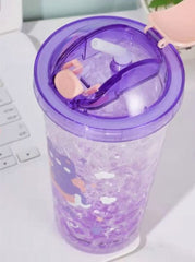 TEMSON Double Wall Cartoon Printed Sipper with Straw