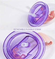 TEMSON Double Wall Cartoon Printed Sipper with Straw