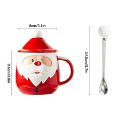 Christmas Santa Coffee Mug with Lead and Spoon | Ceramic Cups