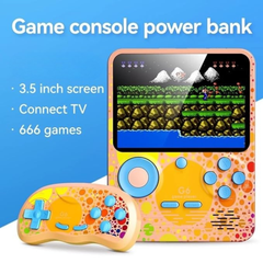G6 Video Game for Kids and Adults 666 Blue in 1 Retro Game Box with 3.5 in Display & A Power Bank Feature of 6000 mah Battery for 2 Player, Can Play On TV, Games Like Contra, Tank Etc.