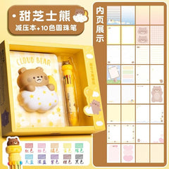 Squishy Notebook Set with a 10-Color Pen