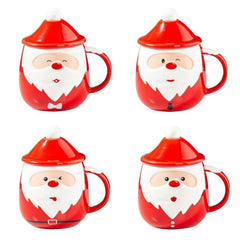 Christmas Santa Coffee Mug with Lead and Spoon | Ceramic Cups