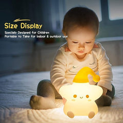 Star Spring Silicone Nursery Night Light for Kids - Squishy Soft Star Lamp, Birthday Gift for Girls, Baby Room Decor