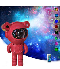 Astronaut Galaxy Projector Night Light, 360° Rotating Nebula Star Projector with Remote Control, Timer and Adjustable Head, LED Space Lamp with Built-in Speaker for Kids' Bedroom, Gaming Room