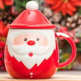 Christmas Santa Coffee Mug with Lead and Spoon | Ceramic Cups