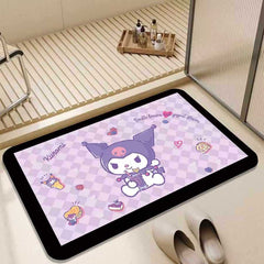 Kuromi Cartoon Door Mat - Kuromi Face Rectangle Shaped Mat