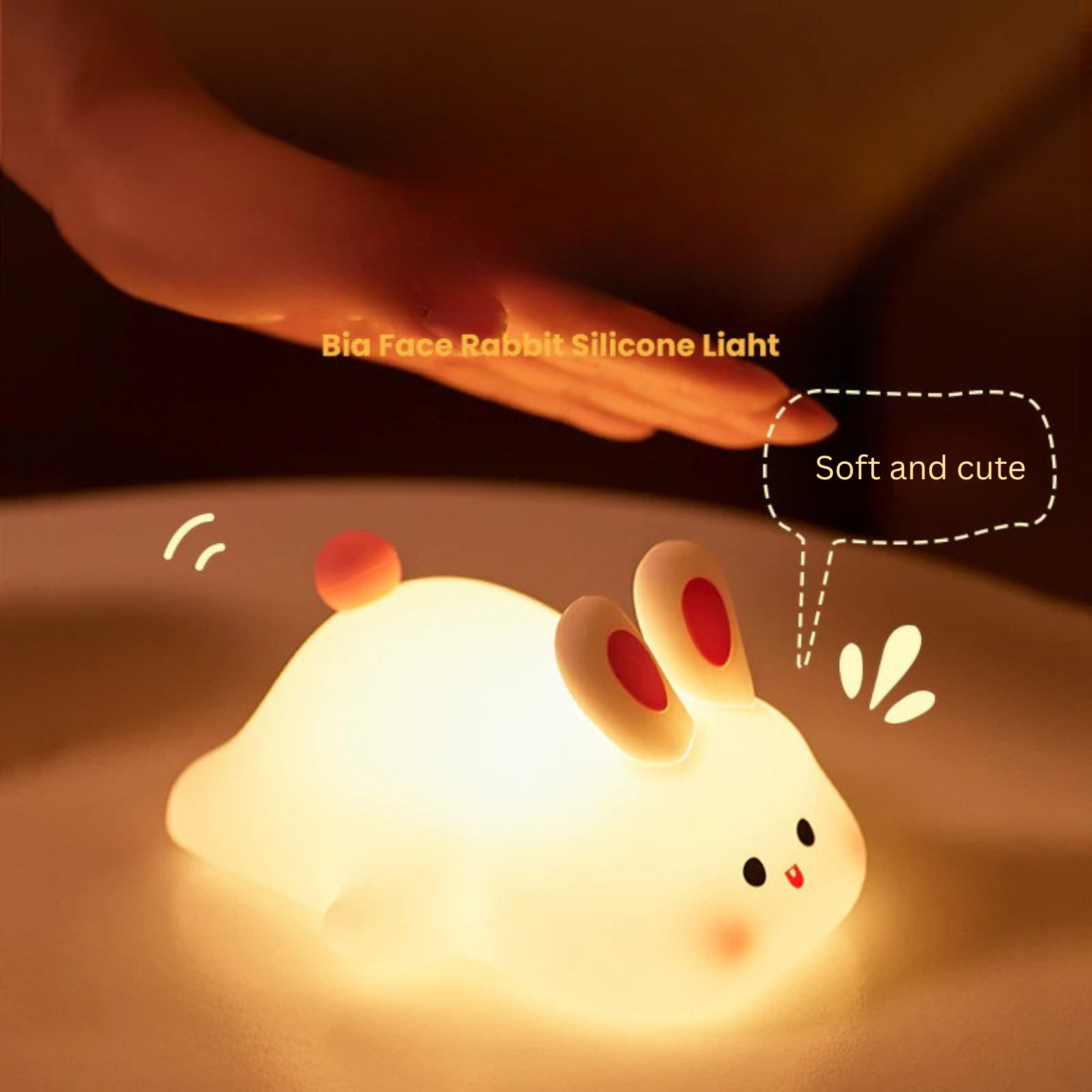 Big Face Rabbit Silicone Night Light