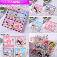 Kuromi Square Wire Loop Book - 10x10cm, 18 Sheets,  - Cute Bean Sticker Notebook, Durable Material Book for Crafting & Personalizing