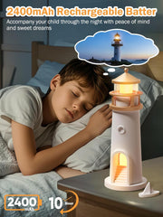 Moon Lamp Projector Night Light,Lighthouse Decor Light Night Light for Kids,Moon Light Galaxy Projector Rechargeable LED Aesthetic Table Lamp Christmas Birthday Gifts for Kids Boys Girl