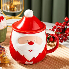 Christmas Santa Coffee Mug with Lead and Spoon | Ceramic Cups