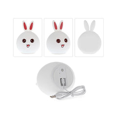 Cute Happy Bunny Rabbit Design Touch Sensor Night LED Lamp With Touch & Remote Control For Children Baby Kids Bedroom (Pack Of 1 White)